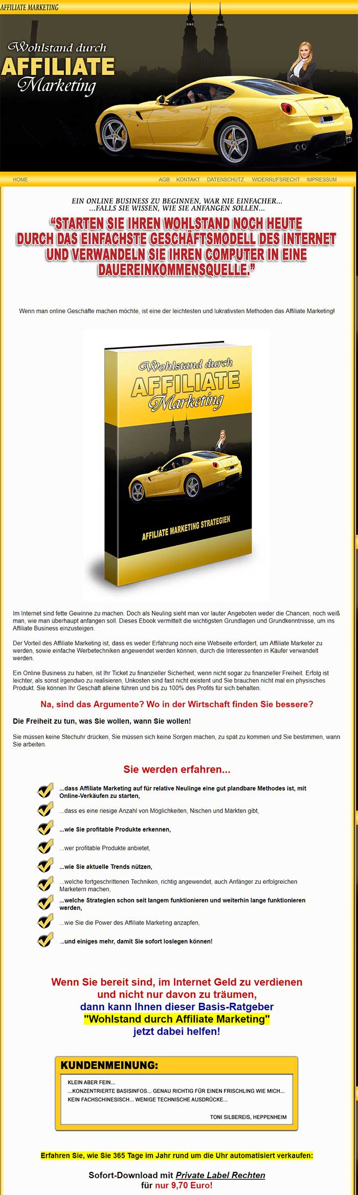 Wohlstand durch Affiliate Marketing